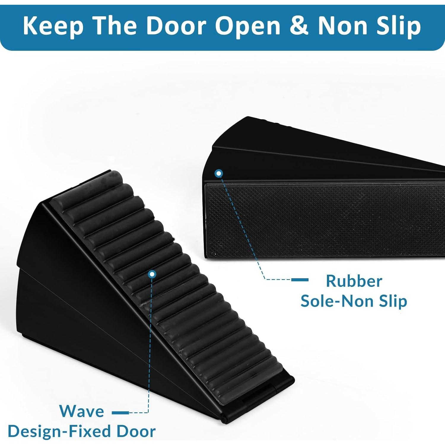 Tope de puerta ajustable Optish negro 75 mm alta resistencia