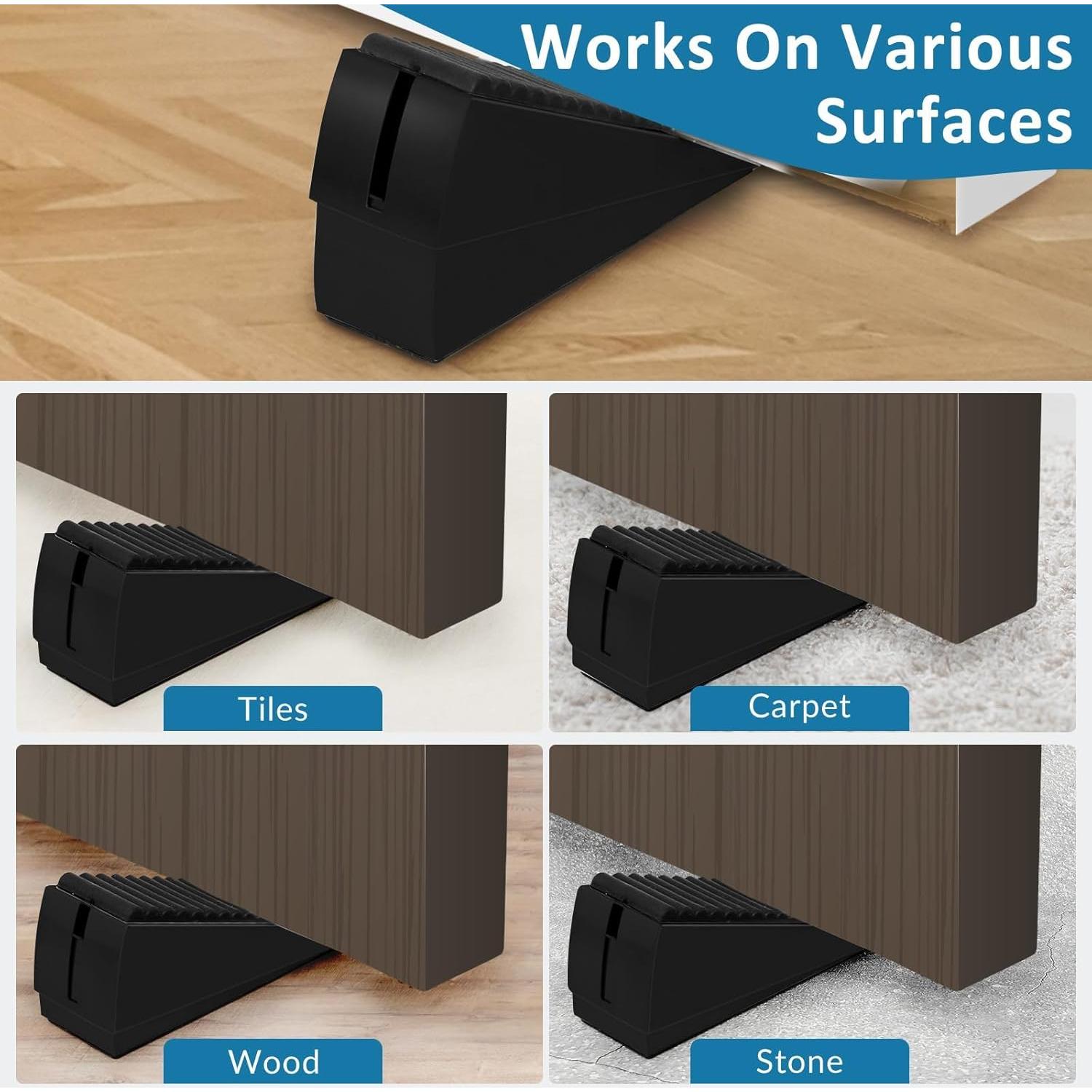 Tope de puerta ajustable Optish negro 75 mm alta resistencia