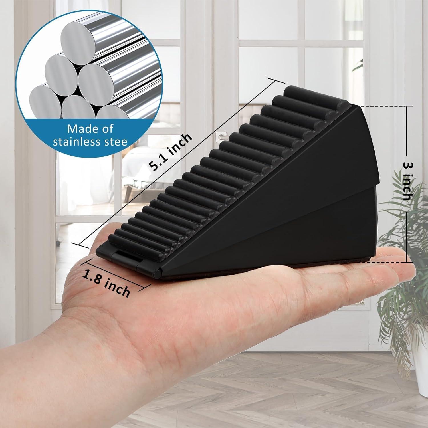 Tope de puerta ajustable Optish negro 75 mm alta resistencia