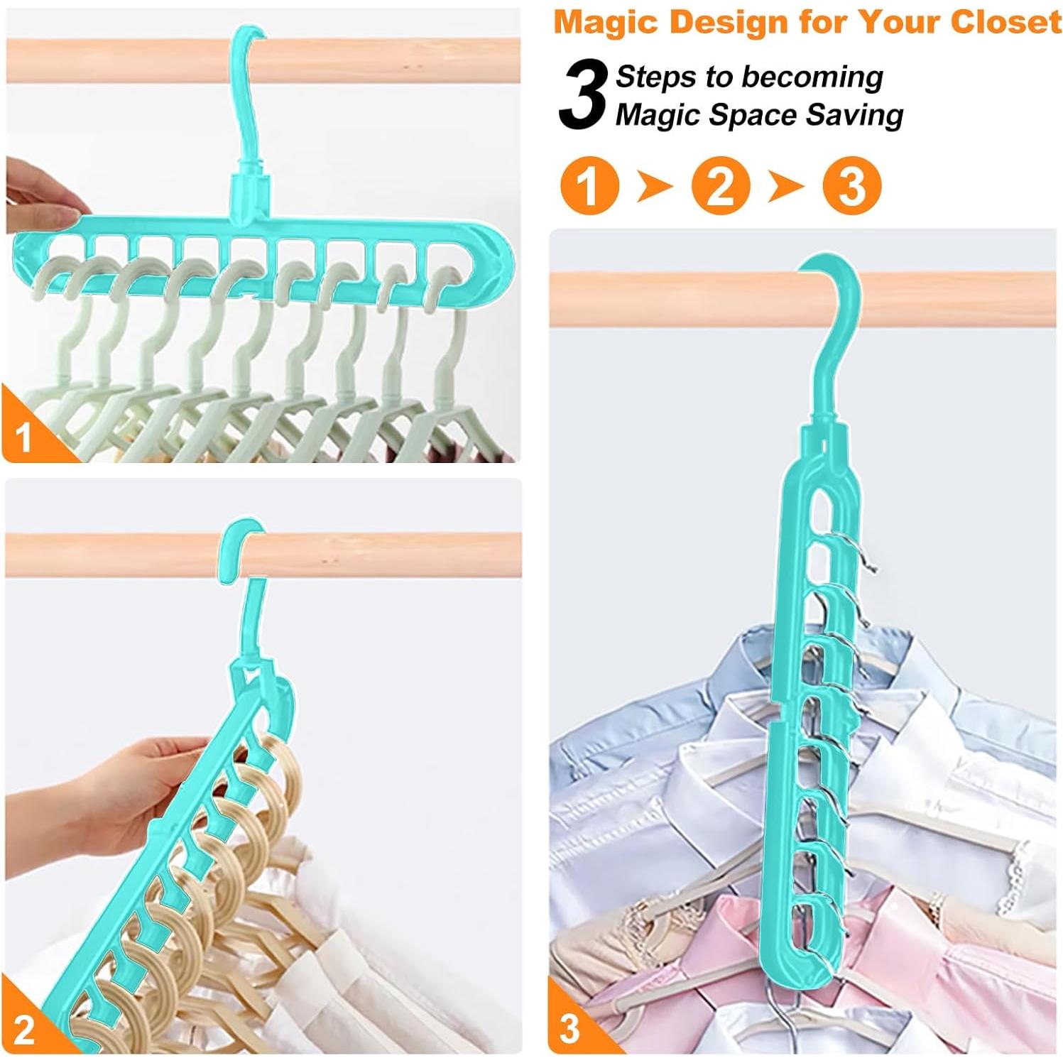 Perchas Mágicas HEYHOUSE 6 Piezas Multicolor para Closet