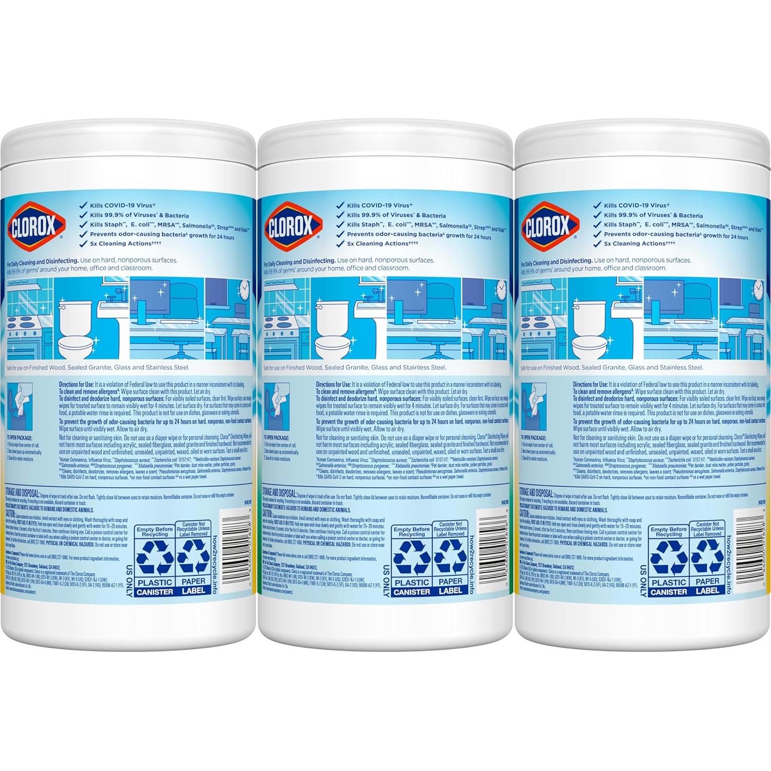 Toallitas Desinfectantes Clorox 75 Conteo x3 - Limpieza Efectiva