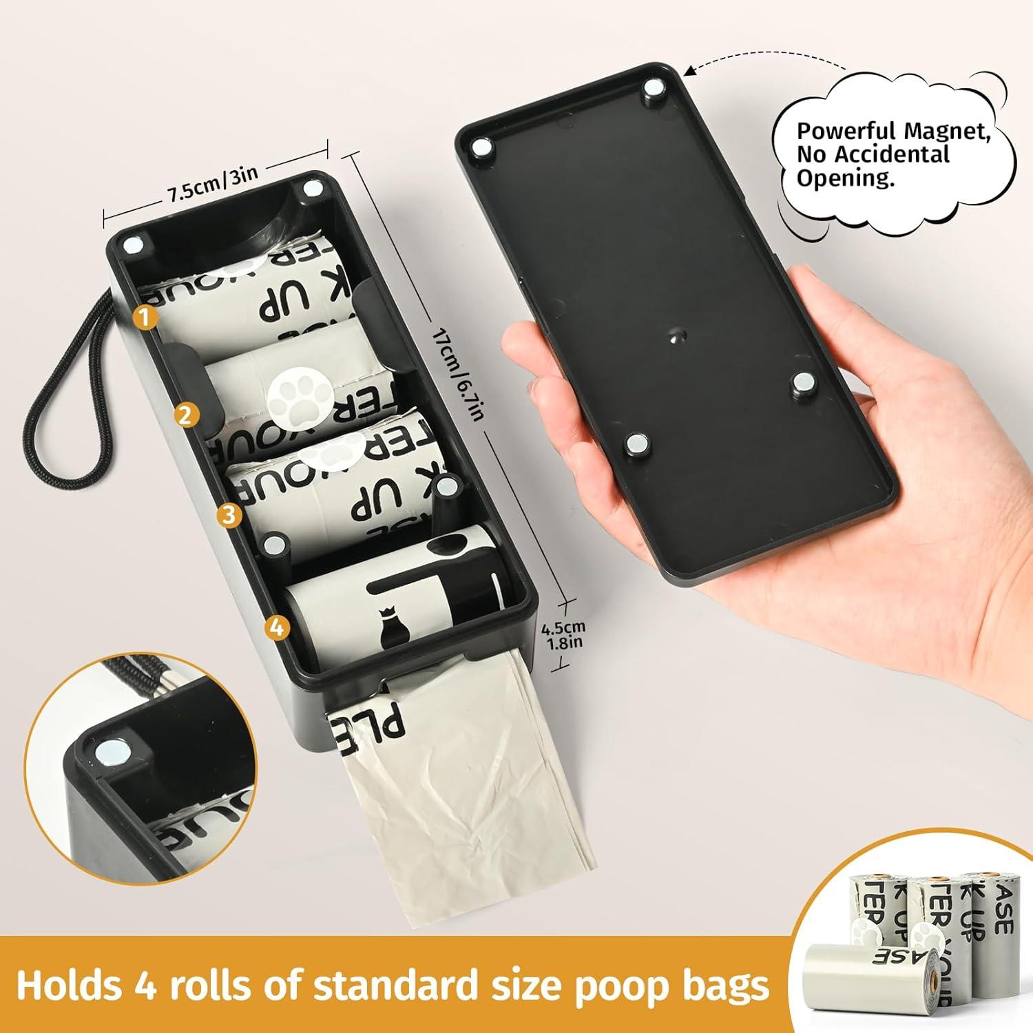 Dispensador de Bolsas de Excremento para Perros Qeerable Negro