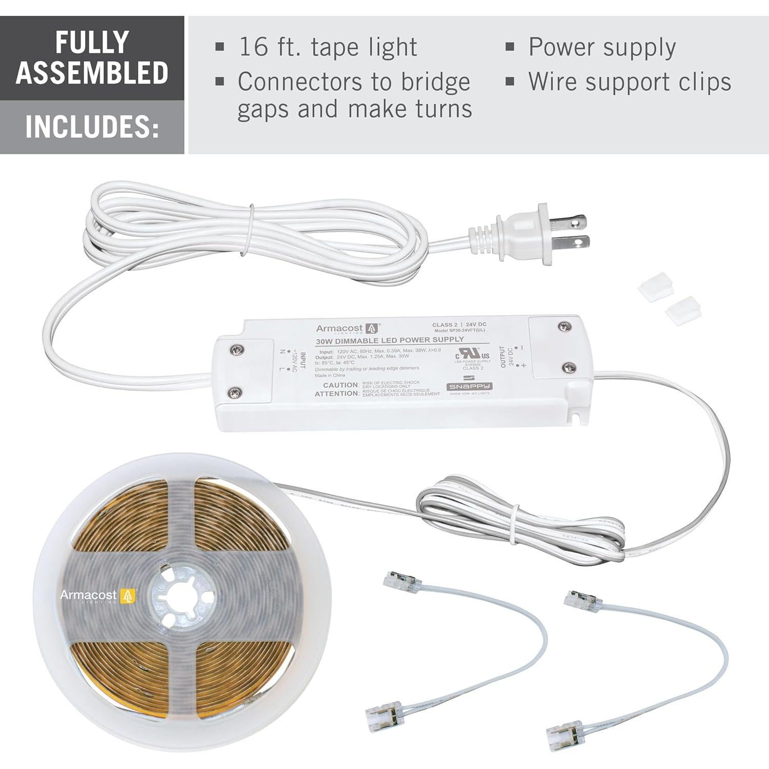 Kit de Luz LED de Tira Regulable Armacost 4.88m Blanco 3000K
