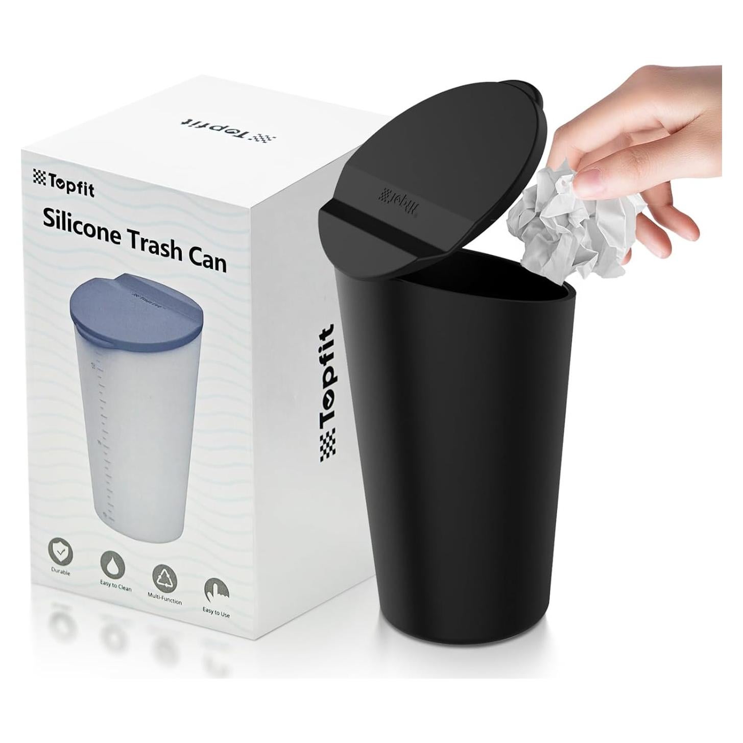 Bote de Basura para Auto BMZX Negro 425g Soporte para Vaso