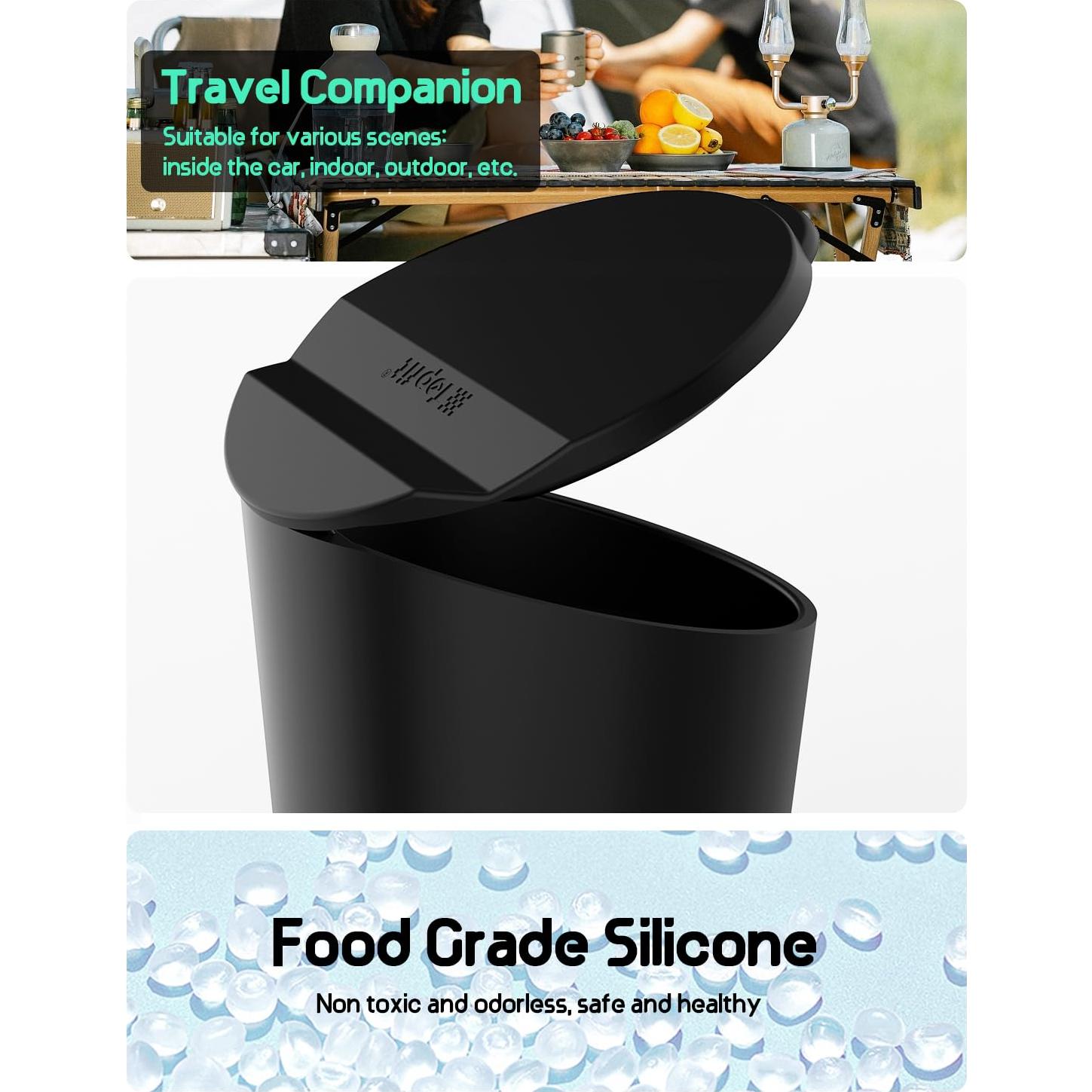 Bote de Basura para Auto BMZX Negro 425g Soporte para Vaso