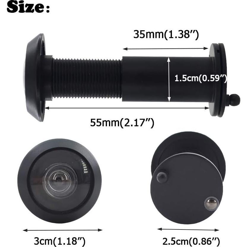 Mirilla de Puerta Junxave de Latón 220° con Privacidad Negra