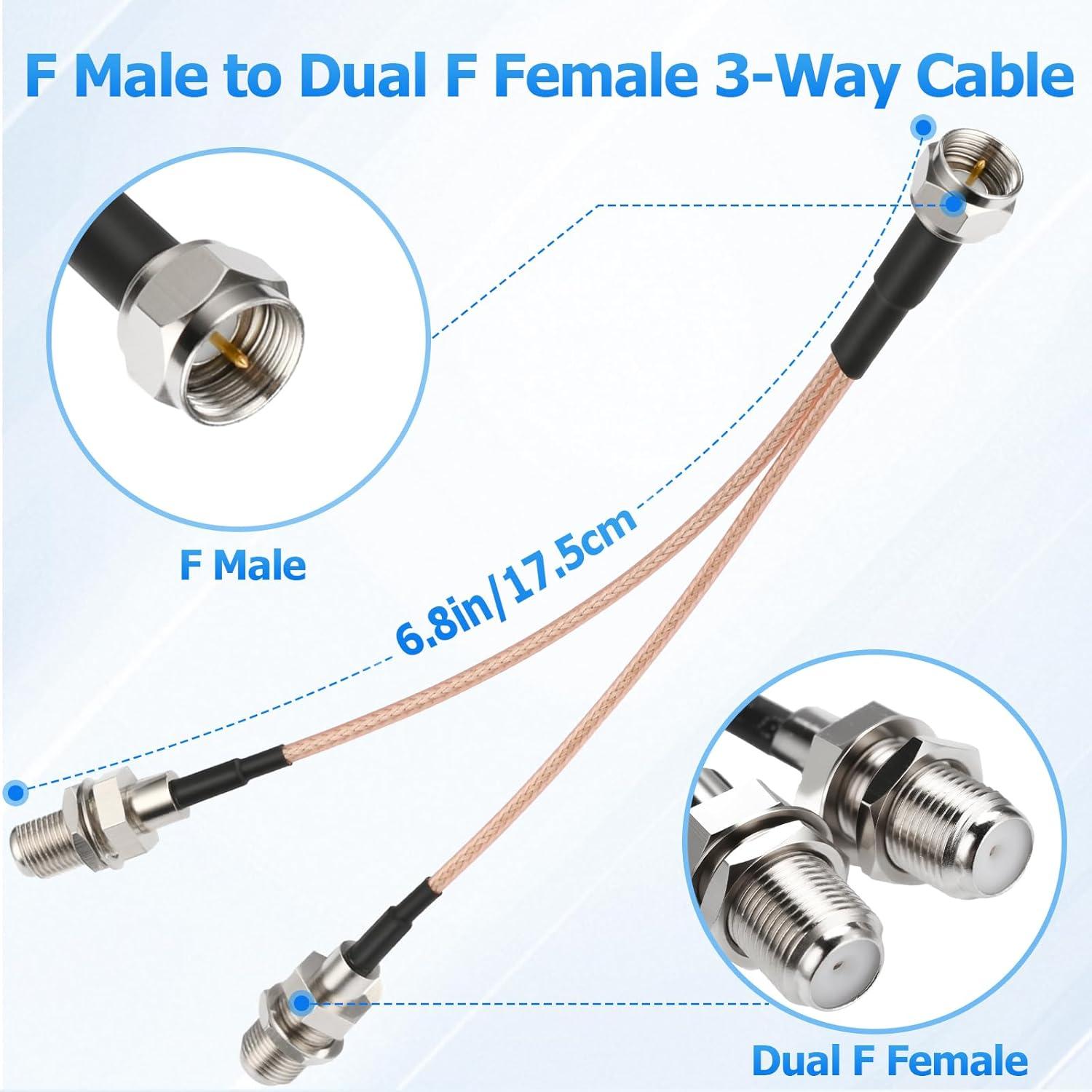 Divisor de cable coaxial F-Type RFAdapter 3 vías 75Ohm 17.27 cm