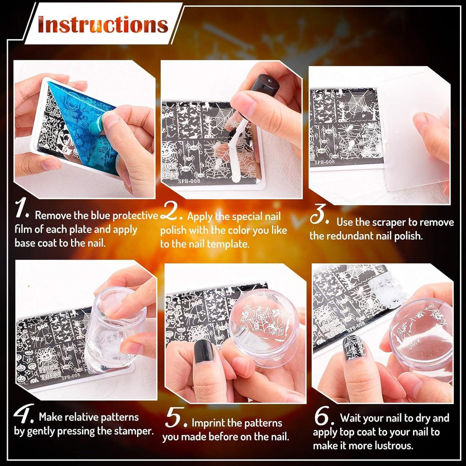 Juego de Placas de Uñas 4 Piezas JarThenaAMCS Abeja