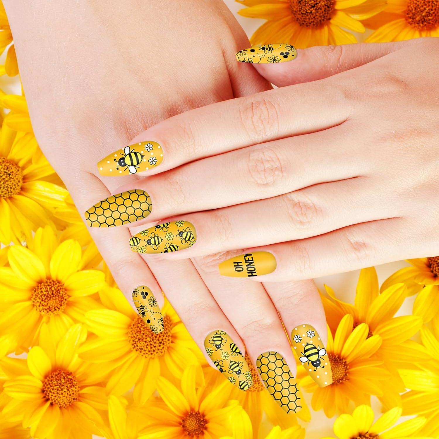 Juego de Placas de Uñas 4 Piezas JarThenaAMCS Abeja