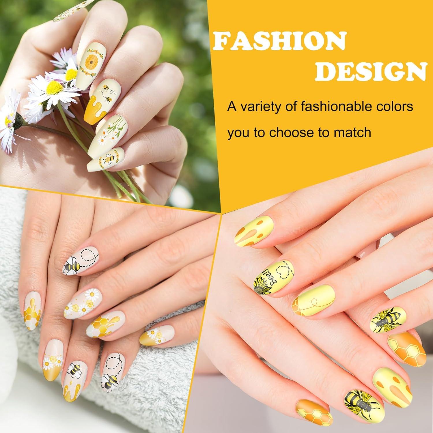 Juego de Placas de Uñas 4 Piezas JarThenaAMCS Abeja