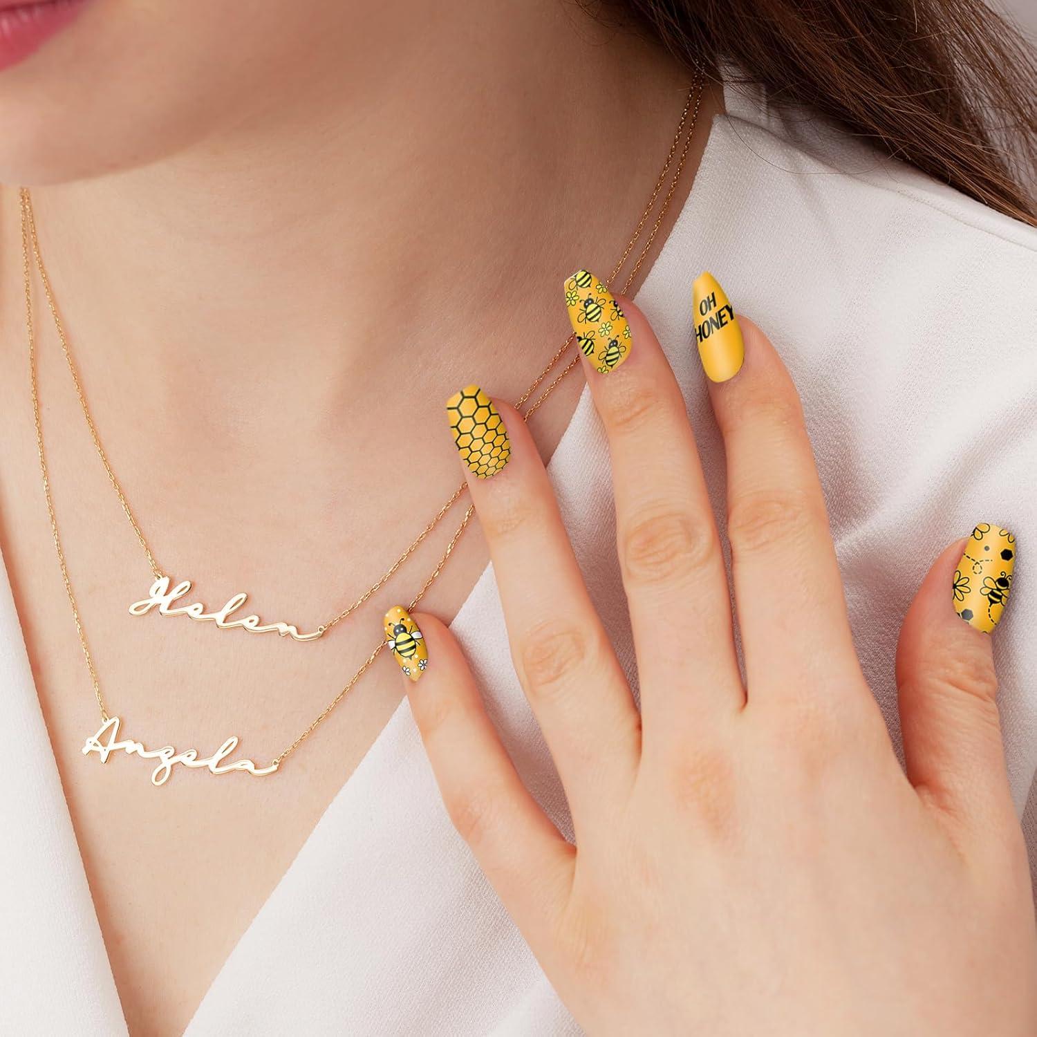 Juego de Placas de Uñas 4 Piezas JarThenaAMCS Abeja