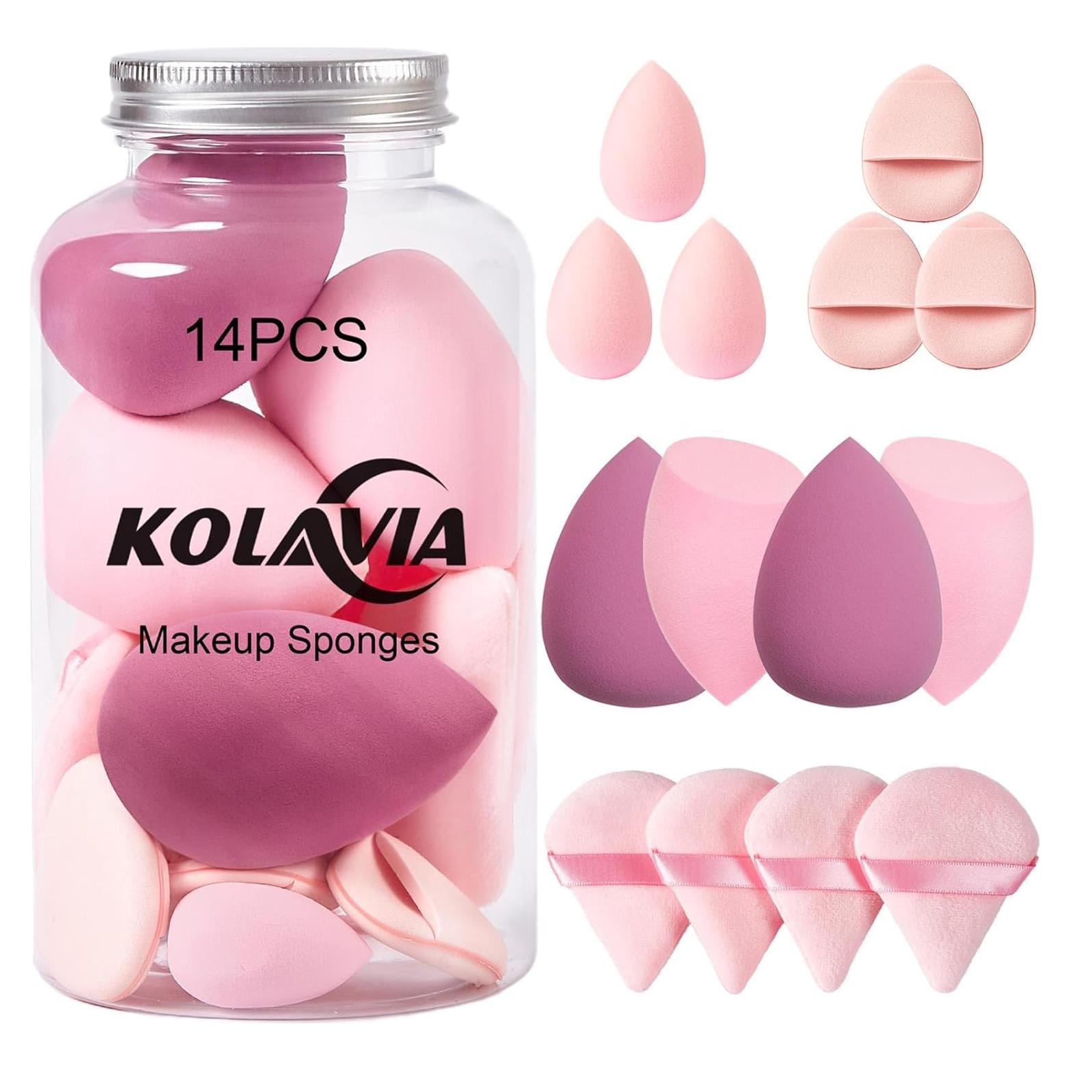 Juego de 14 Esponjas de Maquillaje Kolavia - Beauty Blender y Puff
