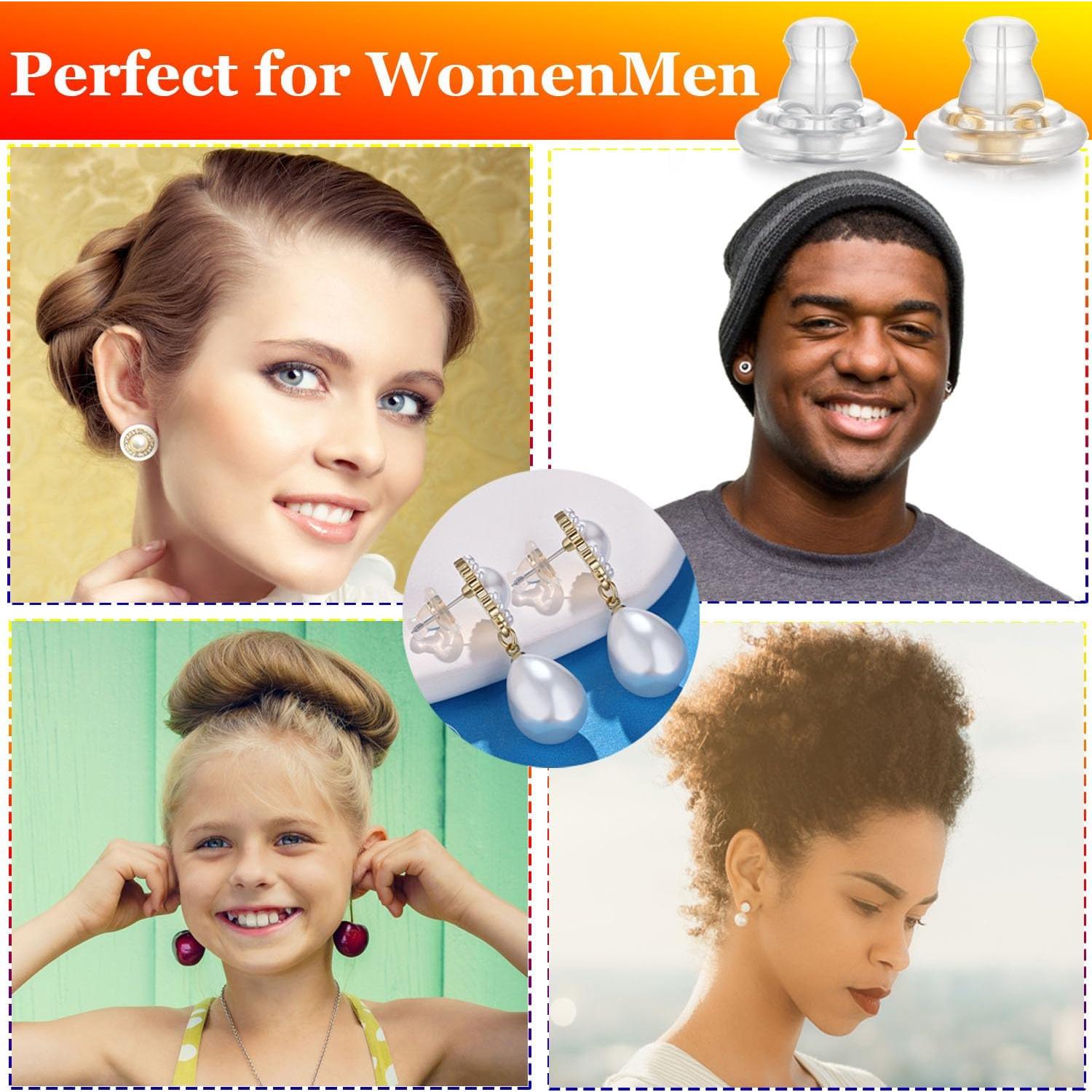 Respaldos de Aretes de Silicona Hipoalergénica Moconar 8Pcs Oro 14K