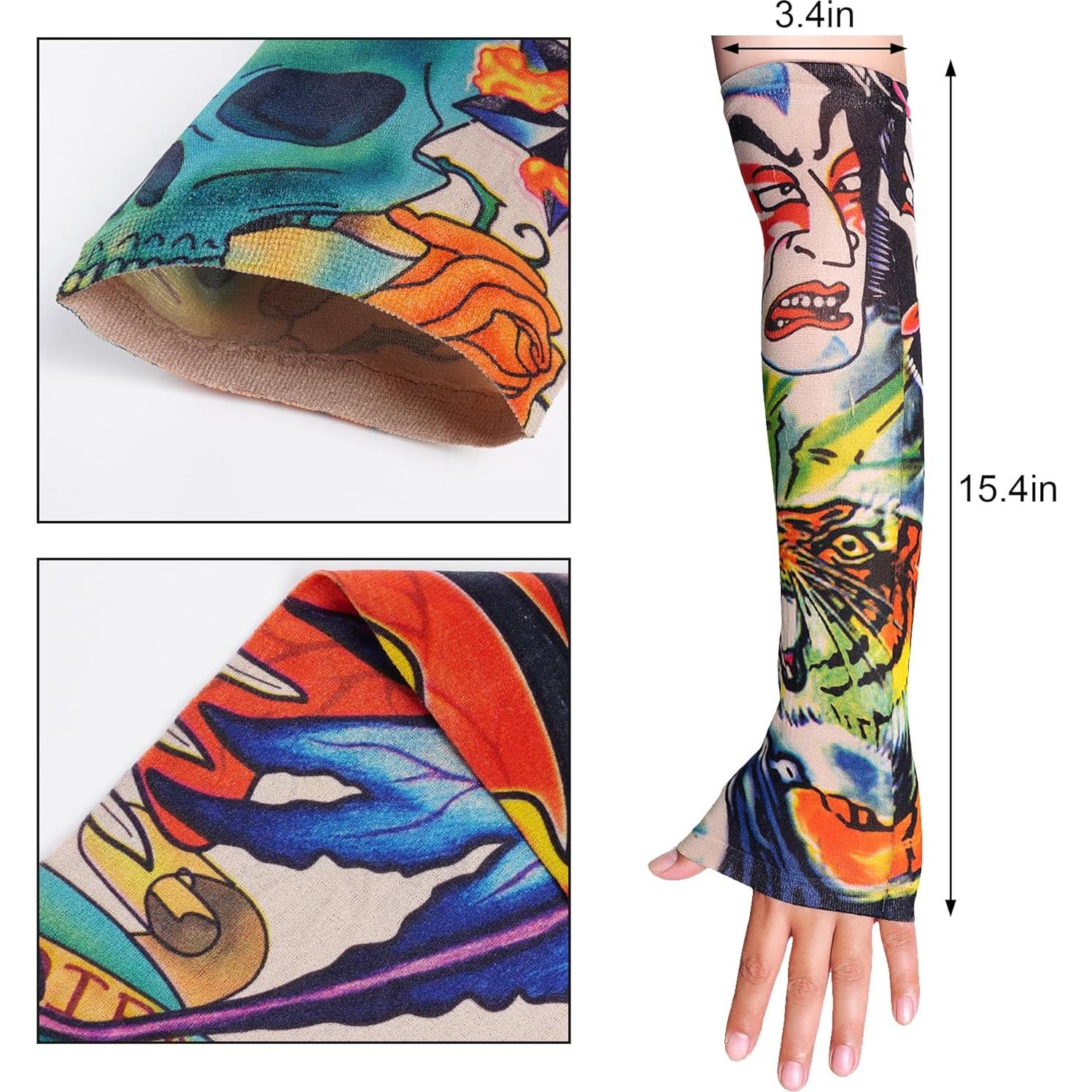 6 Mangas de Tatuaje Temporales Hmxpls - Protección Solar Unisex