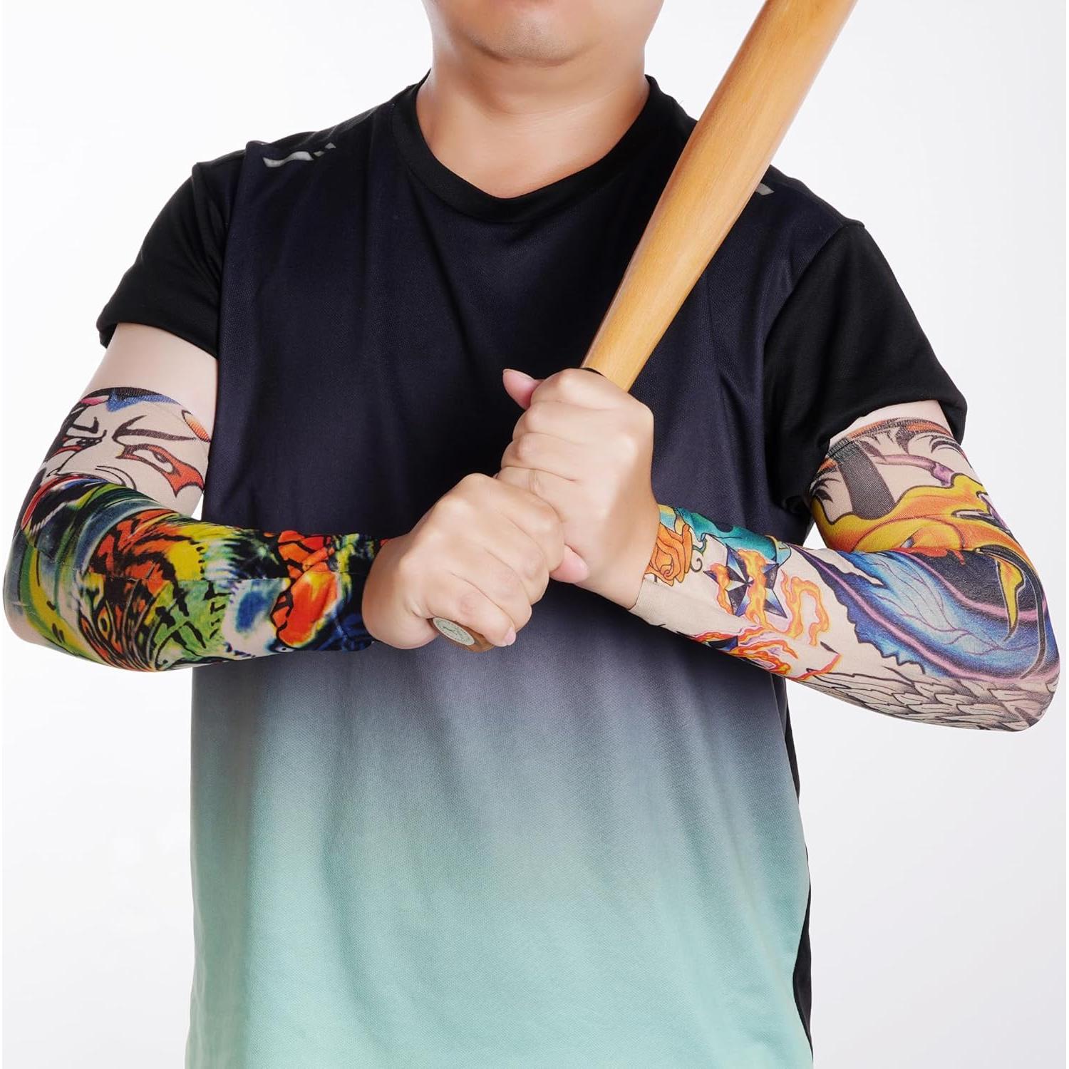 6 Mangas de Tatuaje Temporales Hmxpls - Protección Solar Unisex