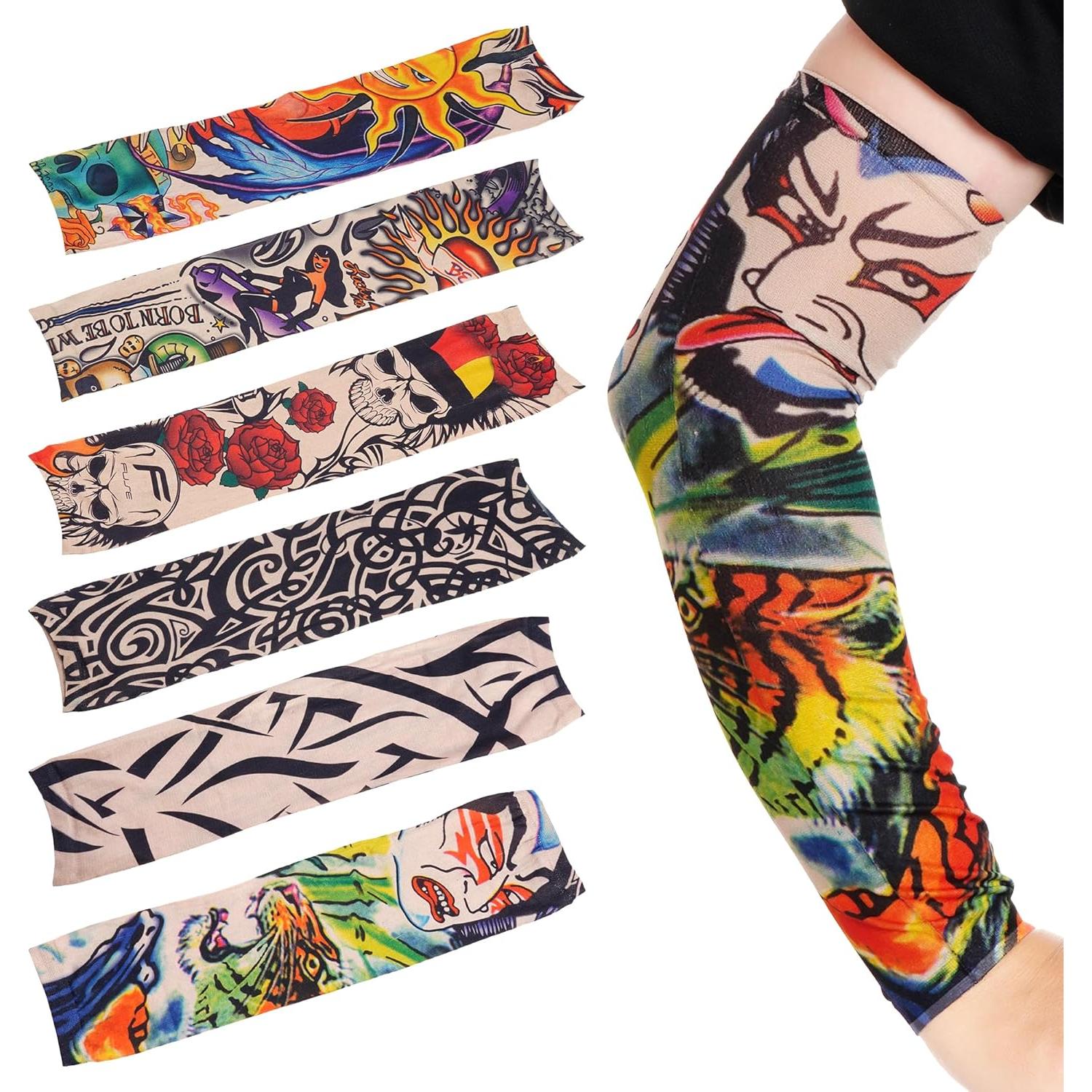 6 Mangas de Tatuaje Temporales Hmxpls - Protección Solar Unisex