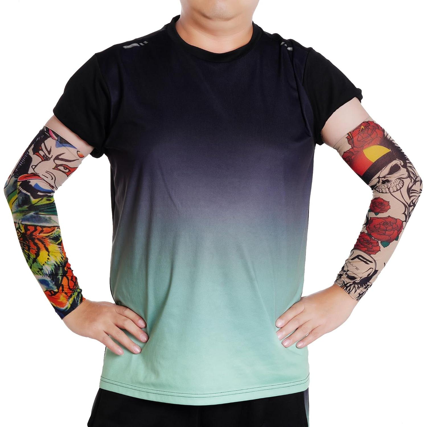 6 Mangas de Tatuaje Temporales Hmxpls - Protección Solar Unisex