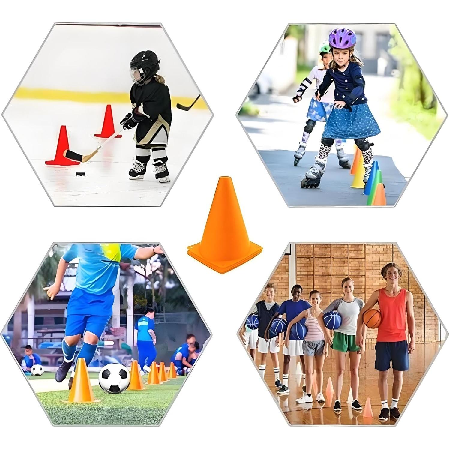 Conos de Fútbol YOQXHY 18 cm 25 Piezas con Bolsa de Transporte