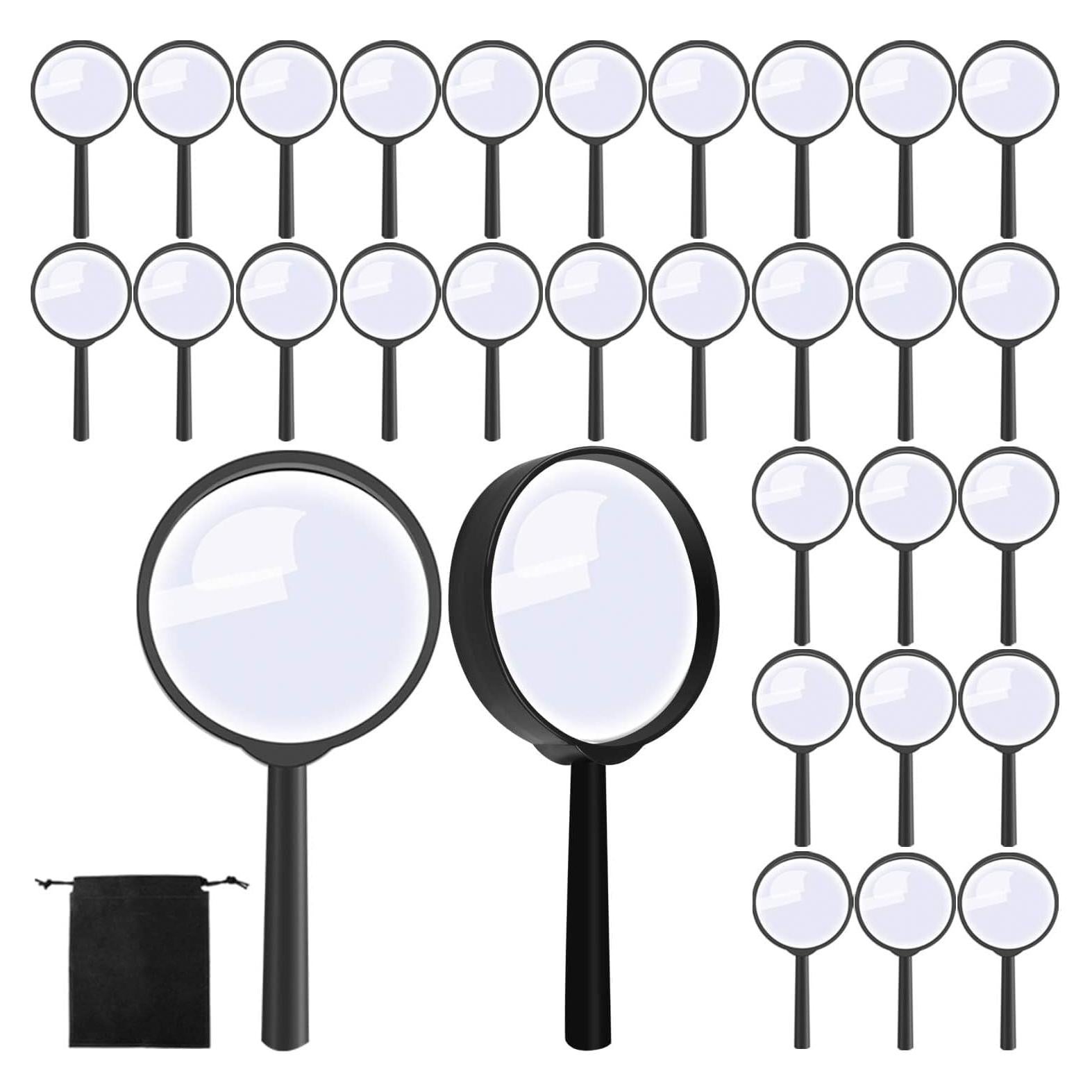 Lupas de Mano Elcoho 12 Piezas 6X Aumento con Bolsa