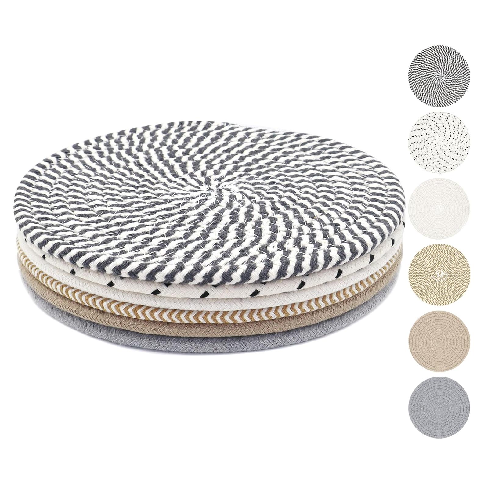 10 Inch Trivets for Hot Dishes, Hot Pots and Pans, Extra Large Thick Heat Resistant Large Coaster for Kitchen, Hot Pads, Kitchen Essentials, Pot Holders for Table & Countertop, 6 Pcs