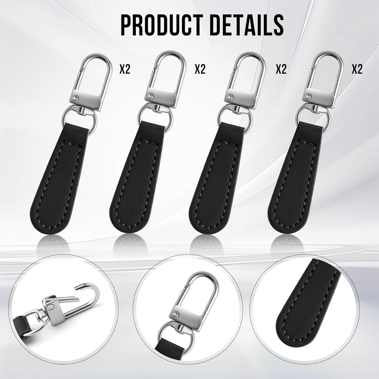 Tiradores de Cremallera Deoward con Mango de Cuero 8 PCS