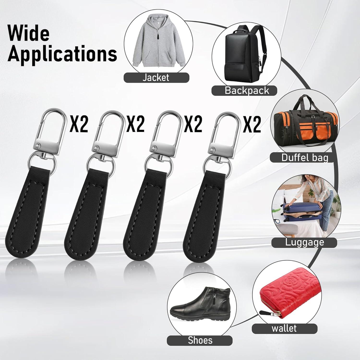 Tiradores de Cremallera Deoward con Mango de Cuero 8 PCS