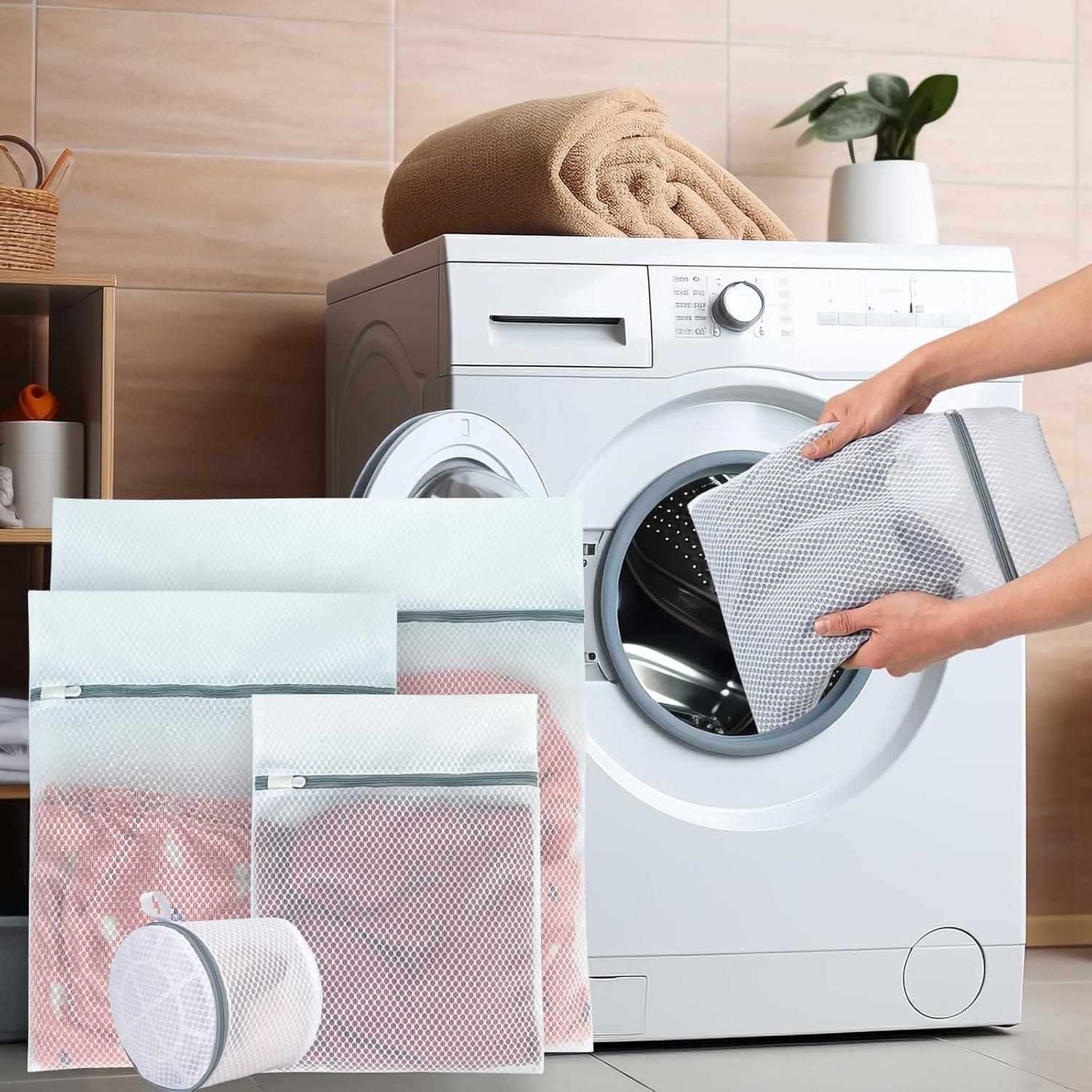 Paquete de 3 Bolsas de Lavandería Geiteoa 15x18 cm Malla