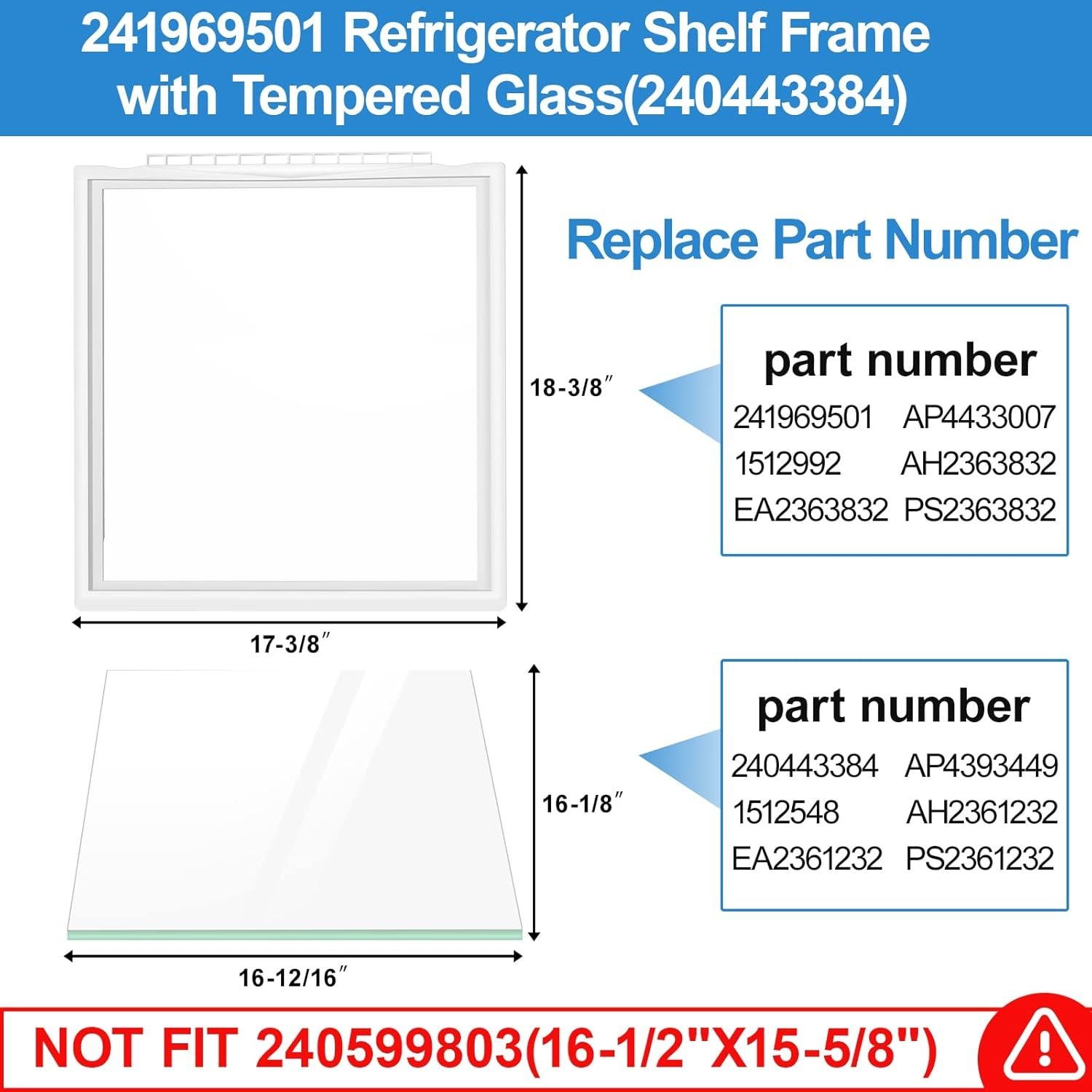 Marco de Estante de Refrigerador Frigidaire 241969501 con Vidrio