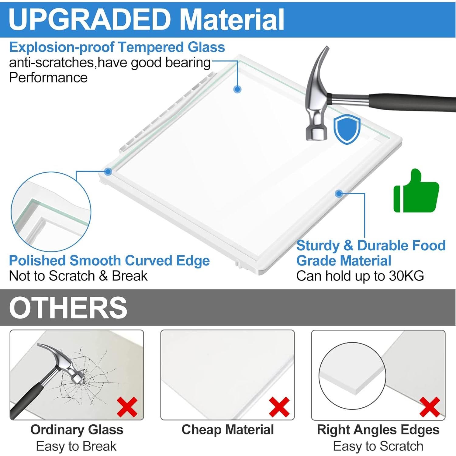 Marco de Estante de Refrigerador Frigidaire 241969501 con Vidrio