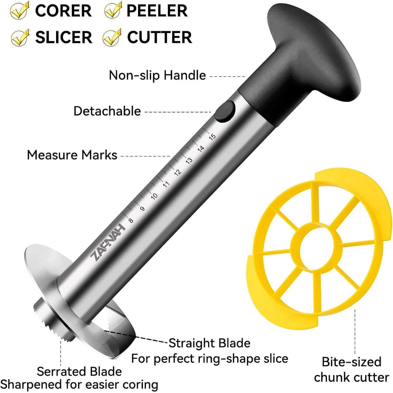 Cortador y Corador de Piña ZAFNAH Acero Inoxidable 18.2 cm
