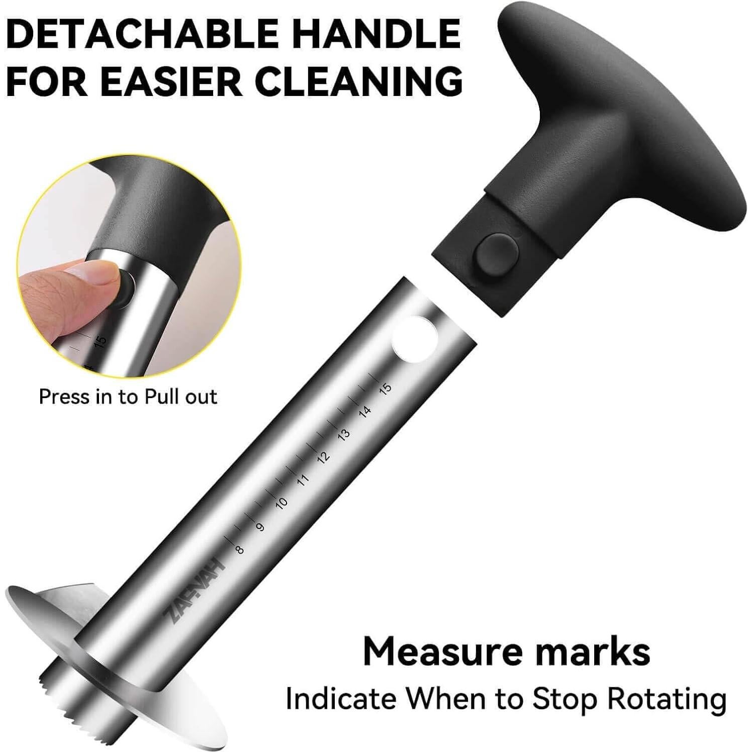 Cortador y Corador de Piña ZAFNAH Acero Inoxidable 18.2 cm