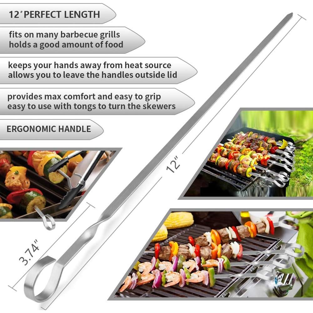 Pinchos de Kabob LANNEY 30.48 cm Acero Inoxidable Reutilizables