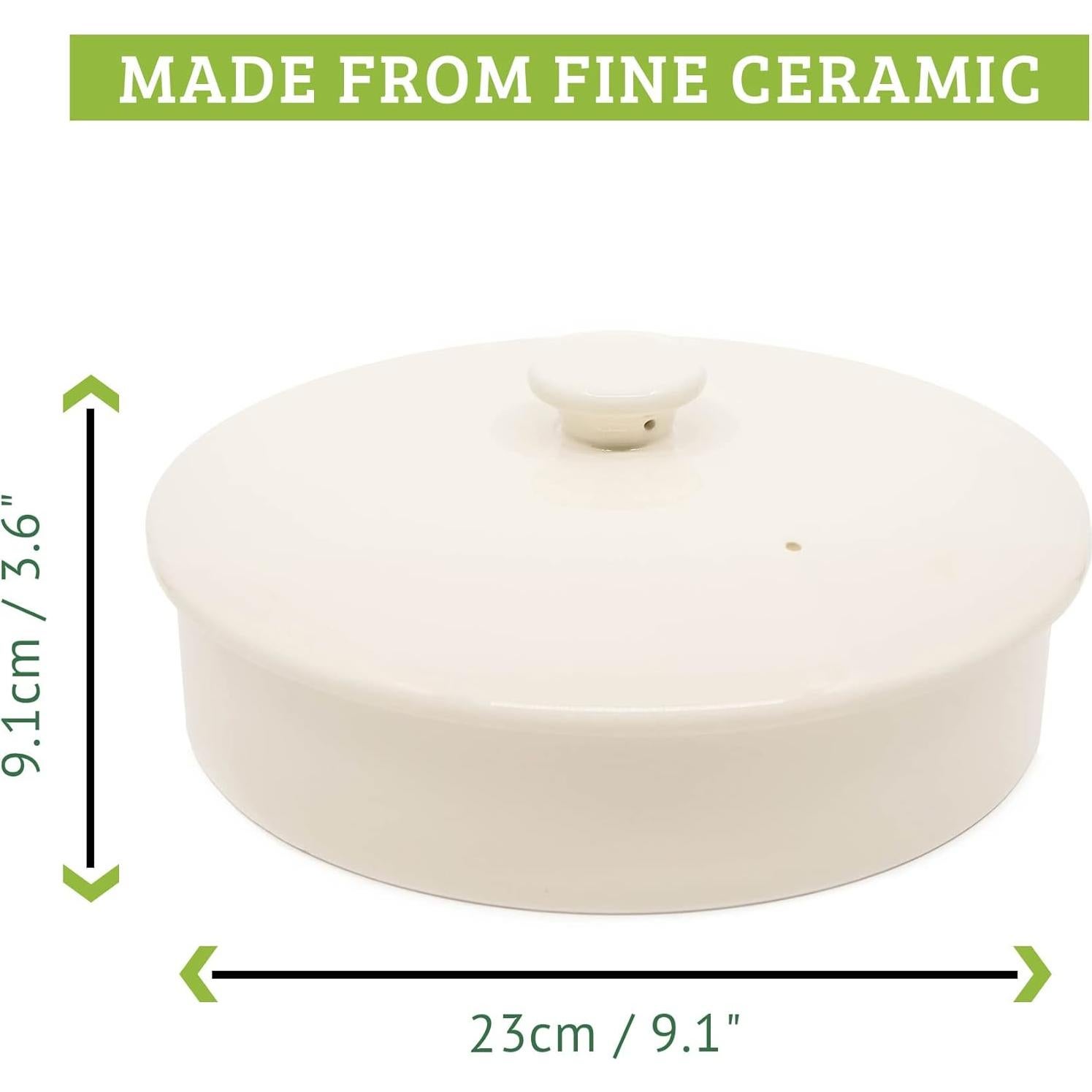 Calentador de Tortillas Cerámica Chef Tacos 20 cm Crema