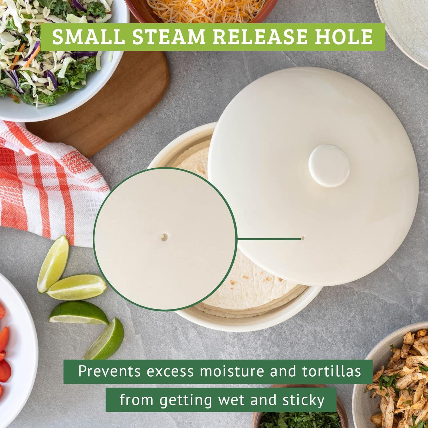 Calentador de Tortillas Cerámica Chef Tacos 20 cm Crema