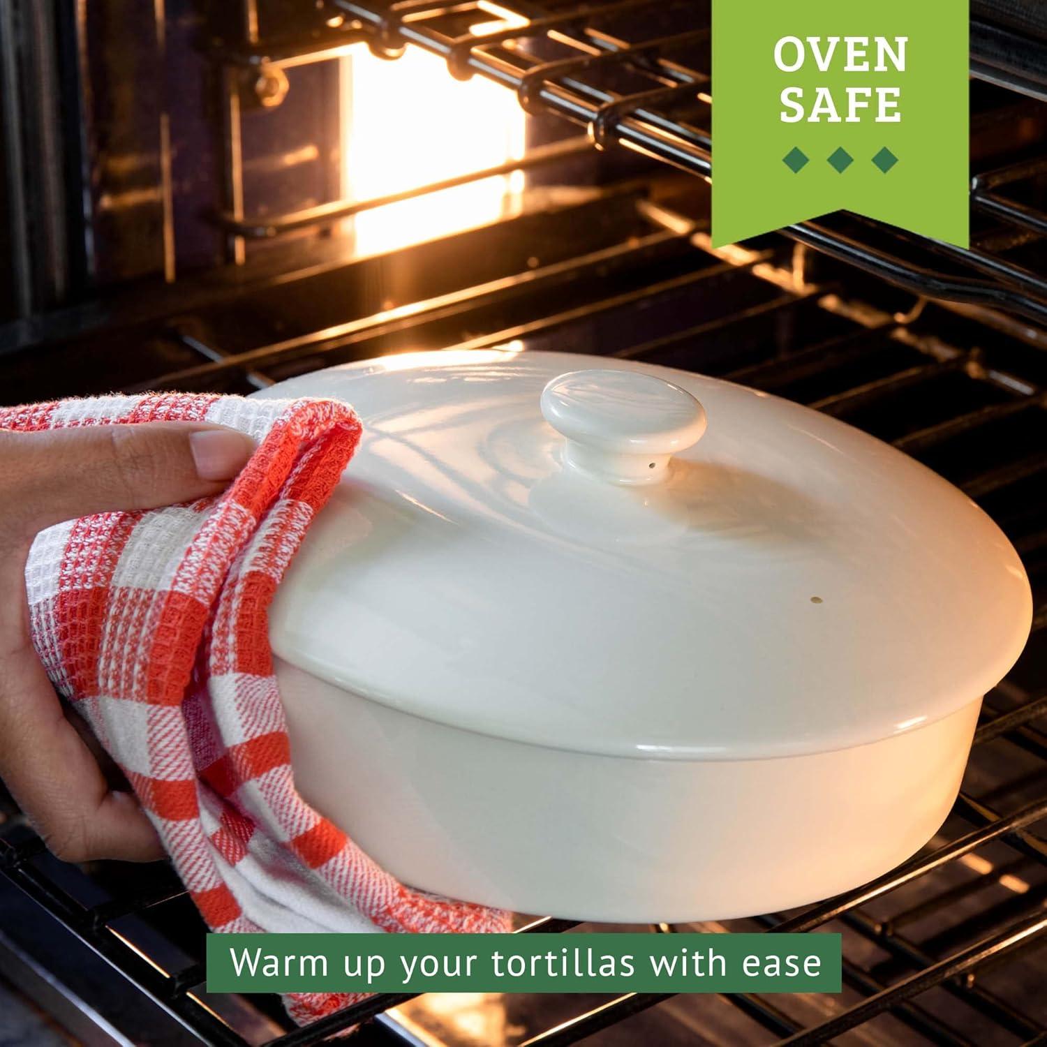 Calentador de Tortillas Cerámica Chef Tacos 20 cm Crema