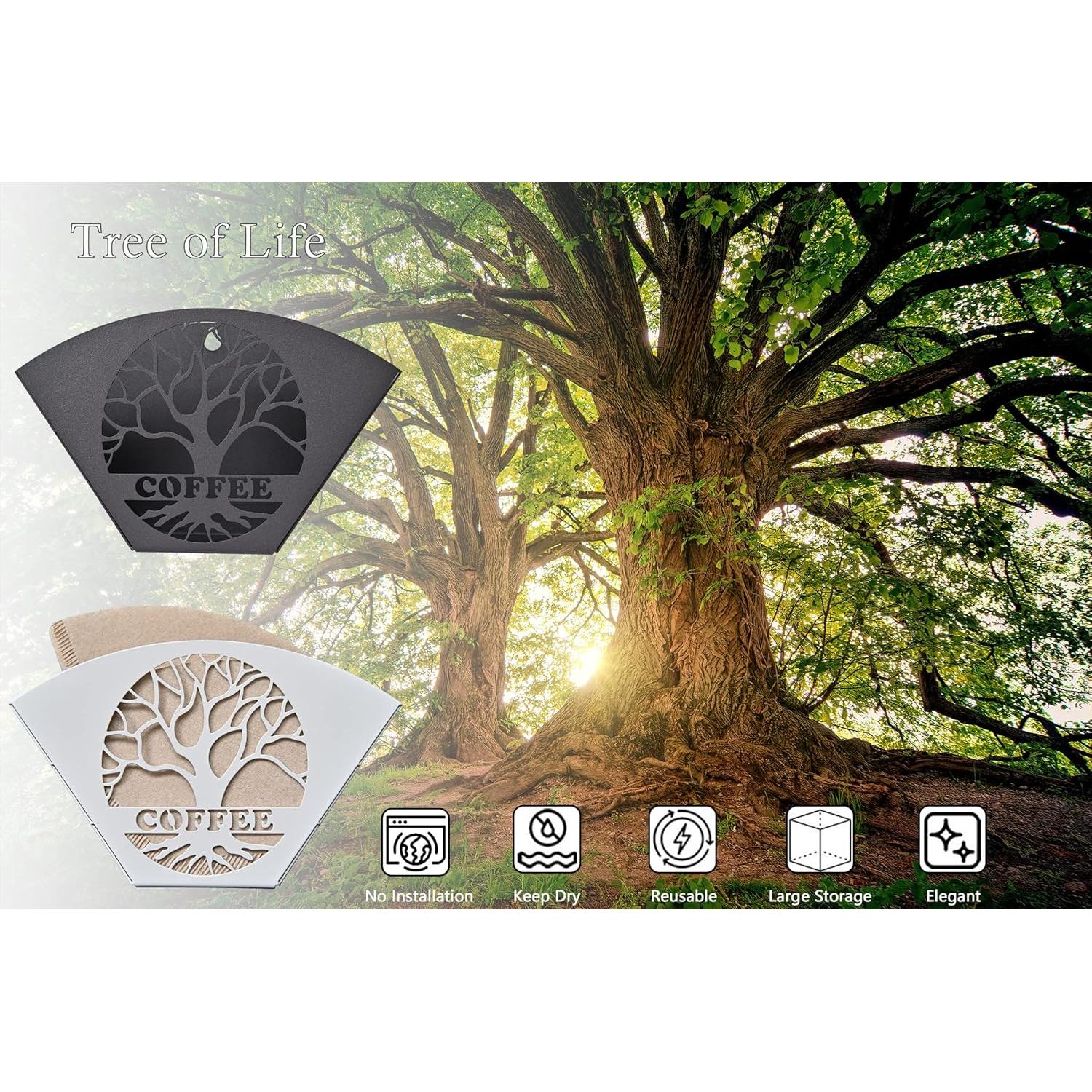 Soporte de Filtros de Café Qktxktzy Árbol de la Vida Negro