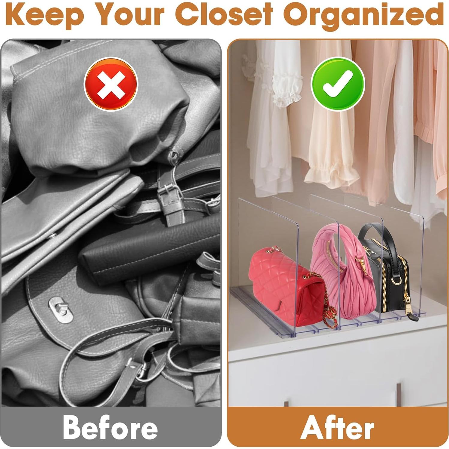 Organizador de Bolsos Acrílico SSAWcasa Ajustable 7 Bolsas