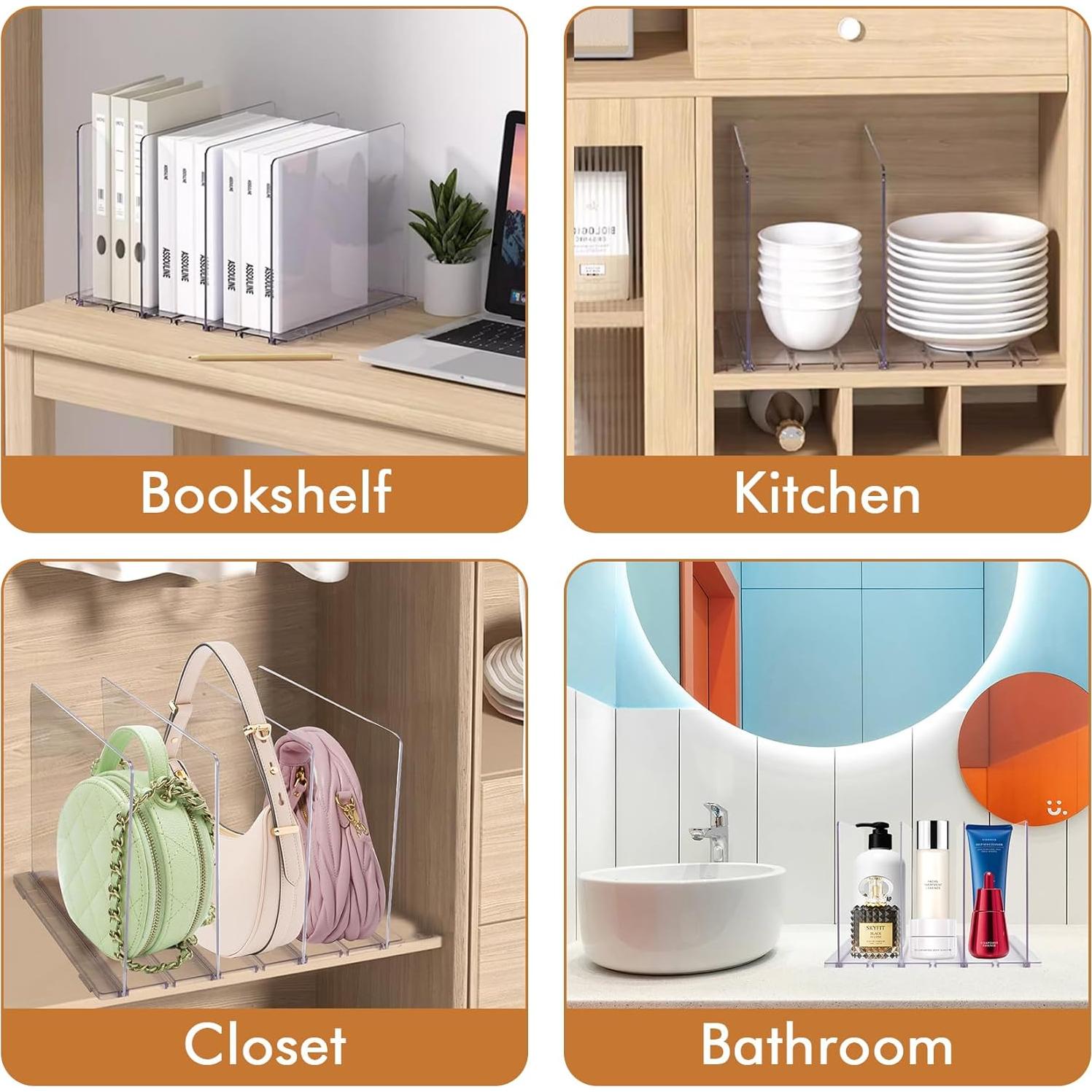 Organizador de Bolsos Acrílico SSAWcasa Ajustable 7 Bolsas