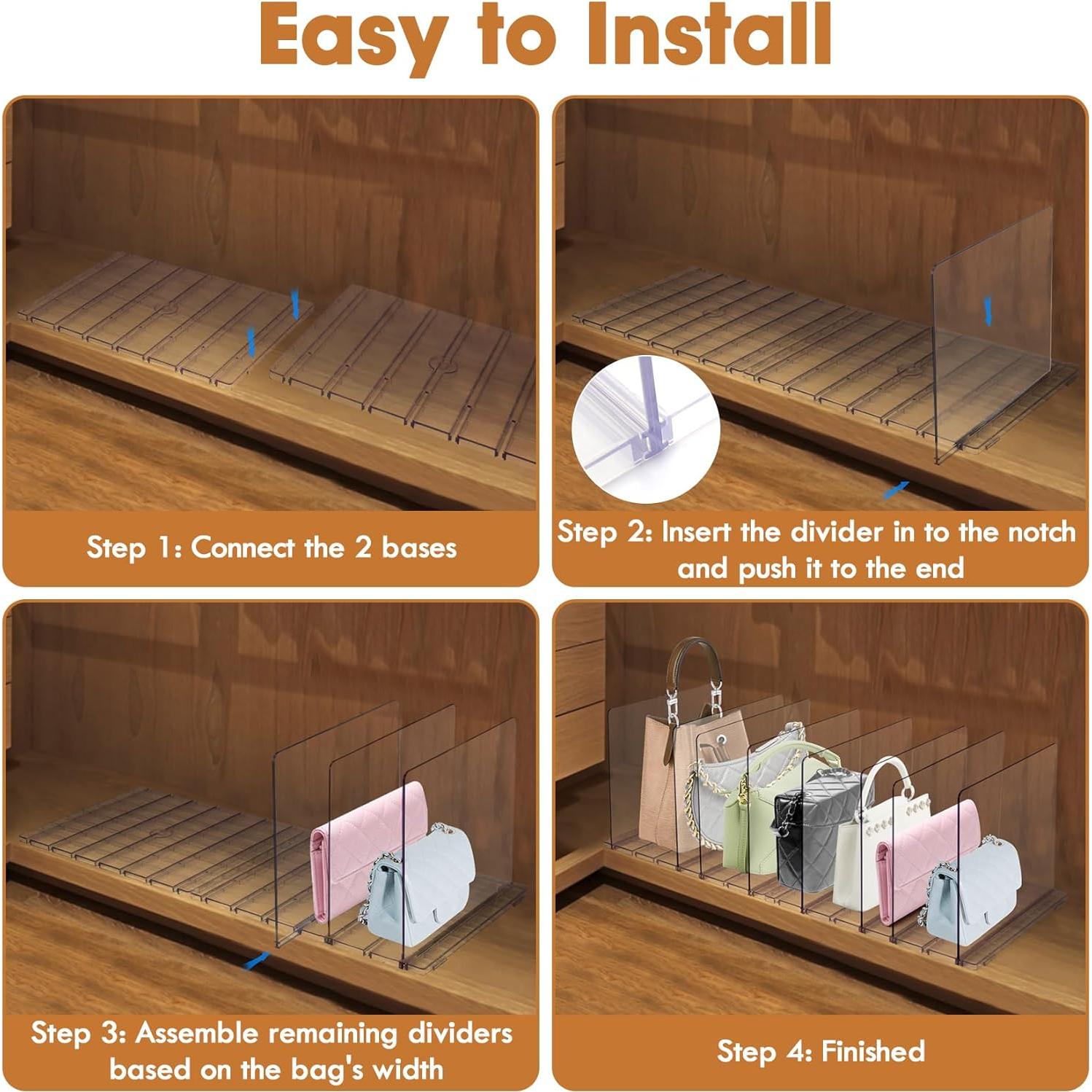 Organizador de Bolsos Acrílico SSAWcasa Ajustable 7 Bolsas