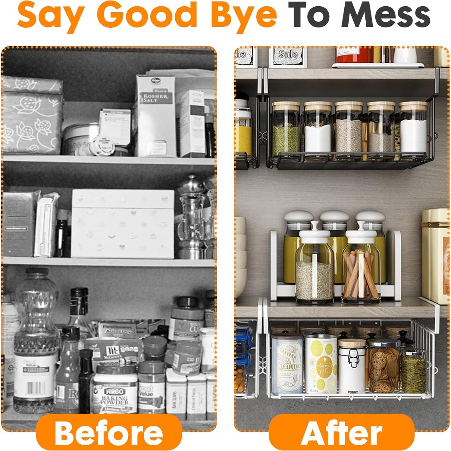 Cestas de Almacenamiento Bajo Estante Resulzon 2 Pack Negro