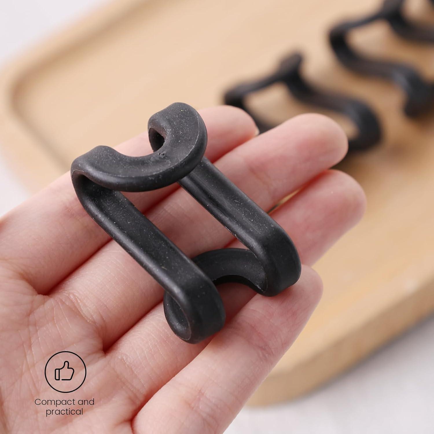 60 Ganchos Conectores para Perchas HAKDAY Negros Ahorra Espacio