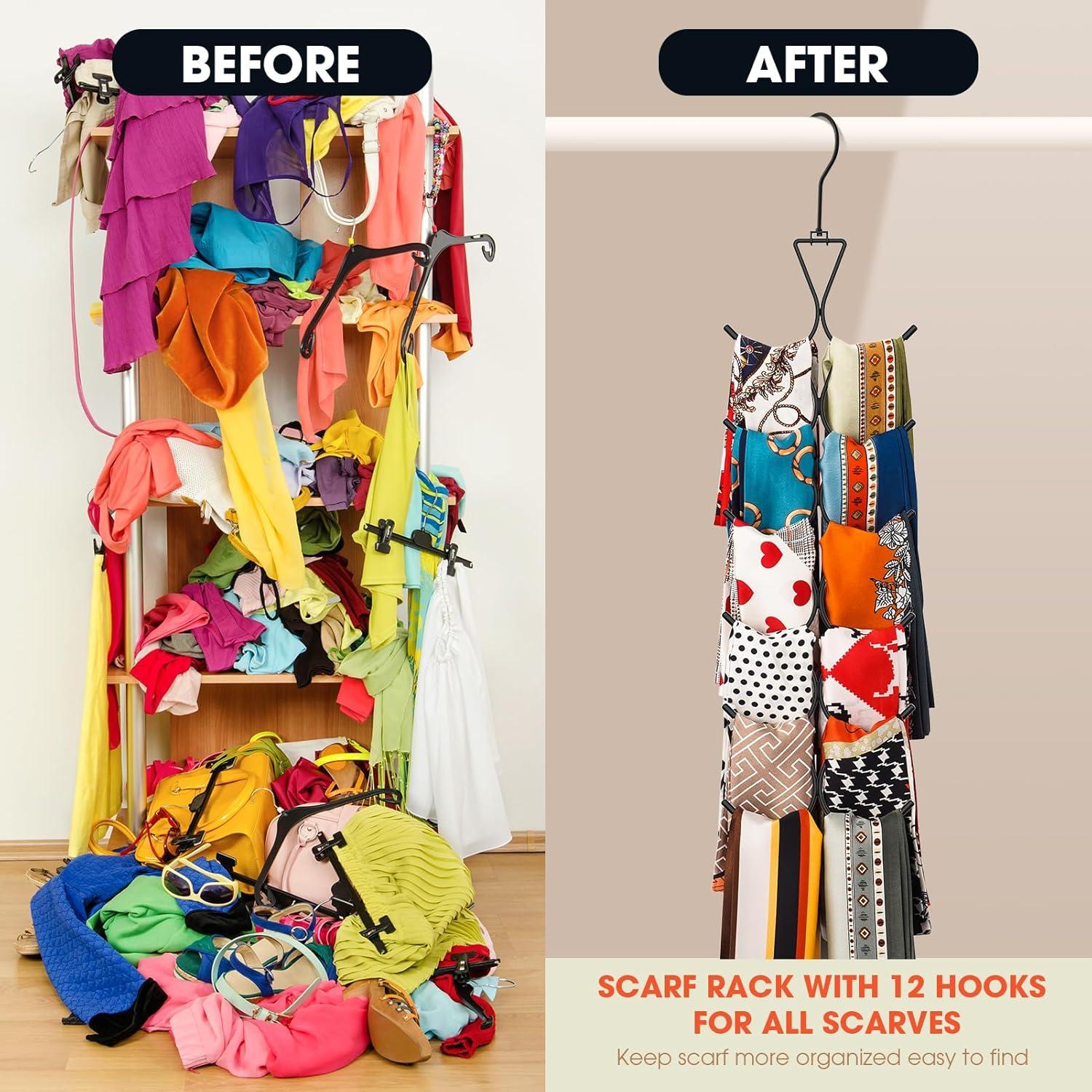 Perchero Organizador de Bufandas Uinicor 12 Ganchos 58cm