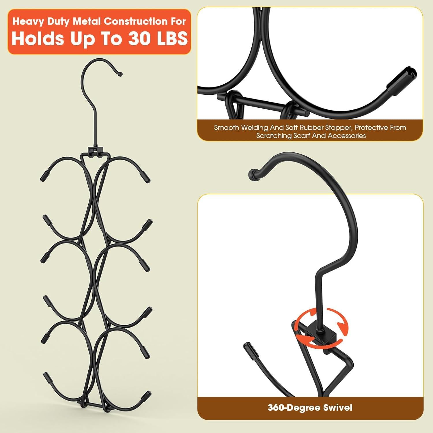 Perchero Organizador de Bufandas Uinicor 12 Ganchos 58cm