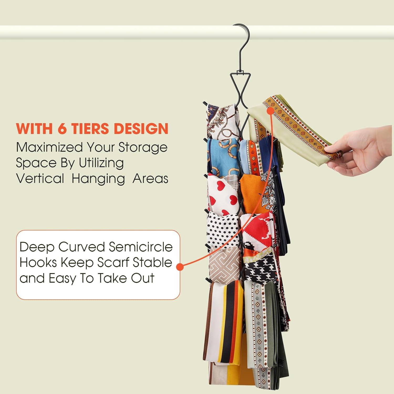 Perchero Organizador de Bufandas Uinicor 12 Ganchos 58cm