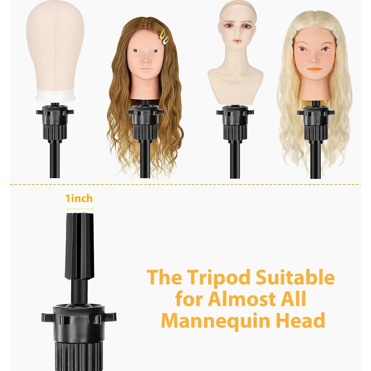 Estante de Peluca Beauty Star Trípode 160 cm con Cabeza Lona 55.88 cm