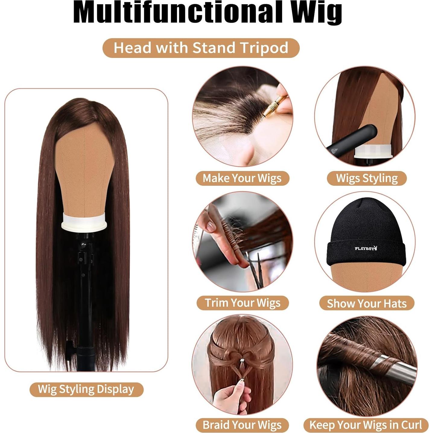 Estante de Peluca Beauty Star Trípode 160 cm con Cabeza Lona 55.88 cm