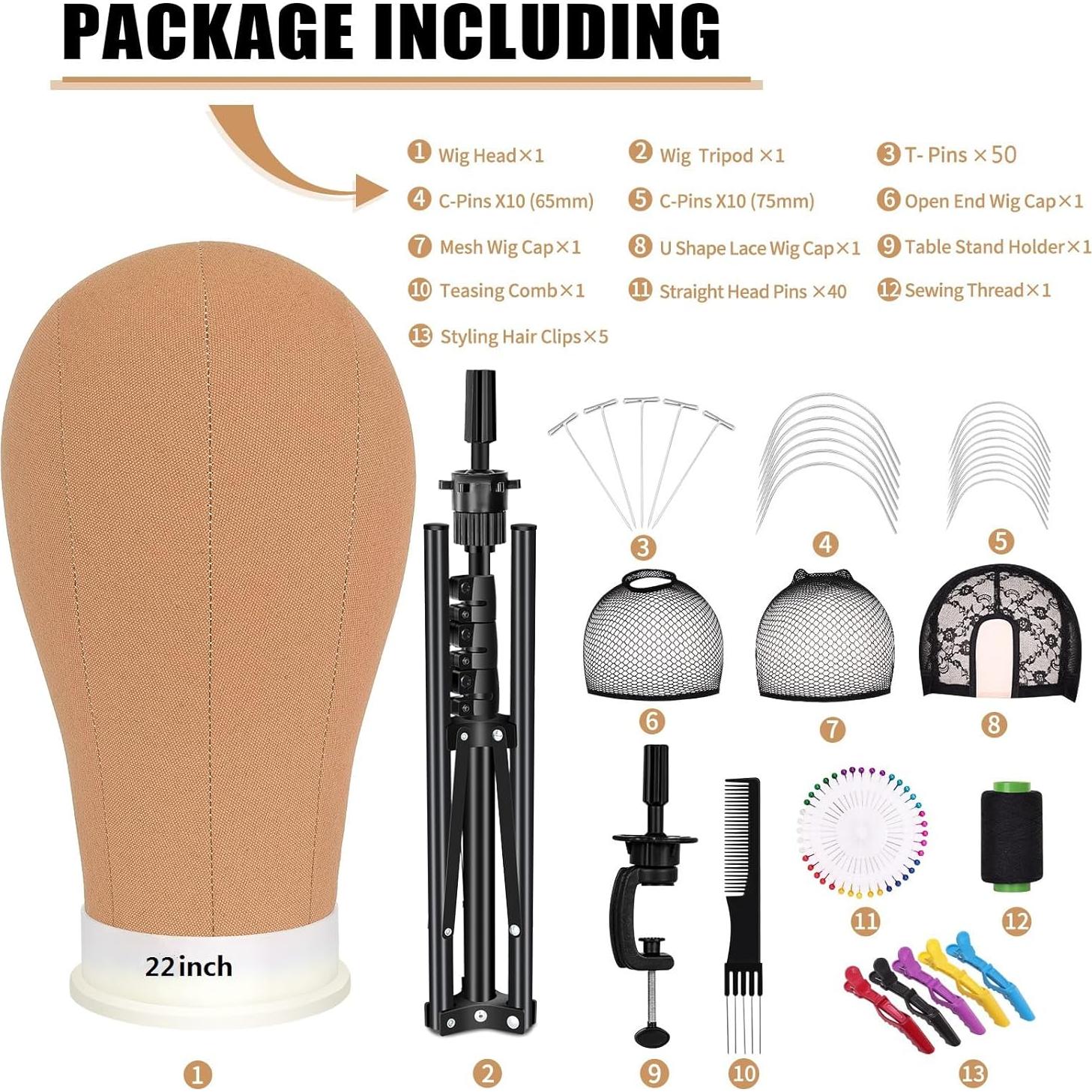 Estante de Peluca Beauty Star Trípode 160 cm con Cabeza Lona 55.88 cm