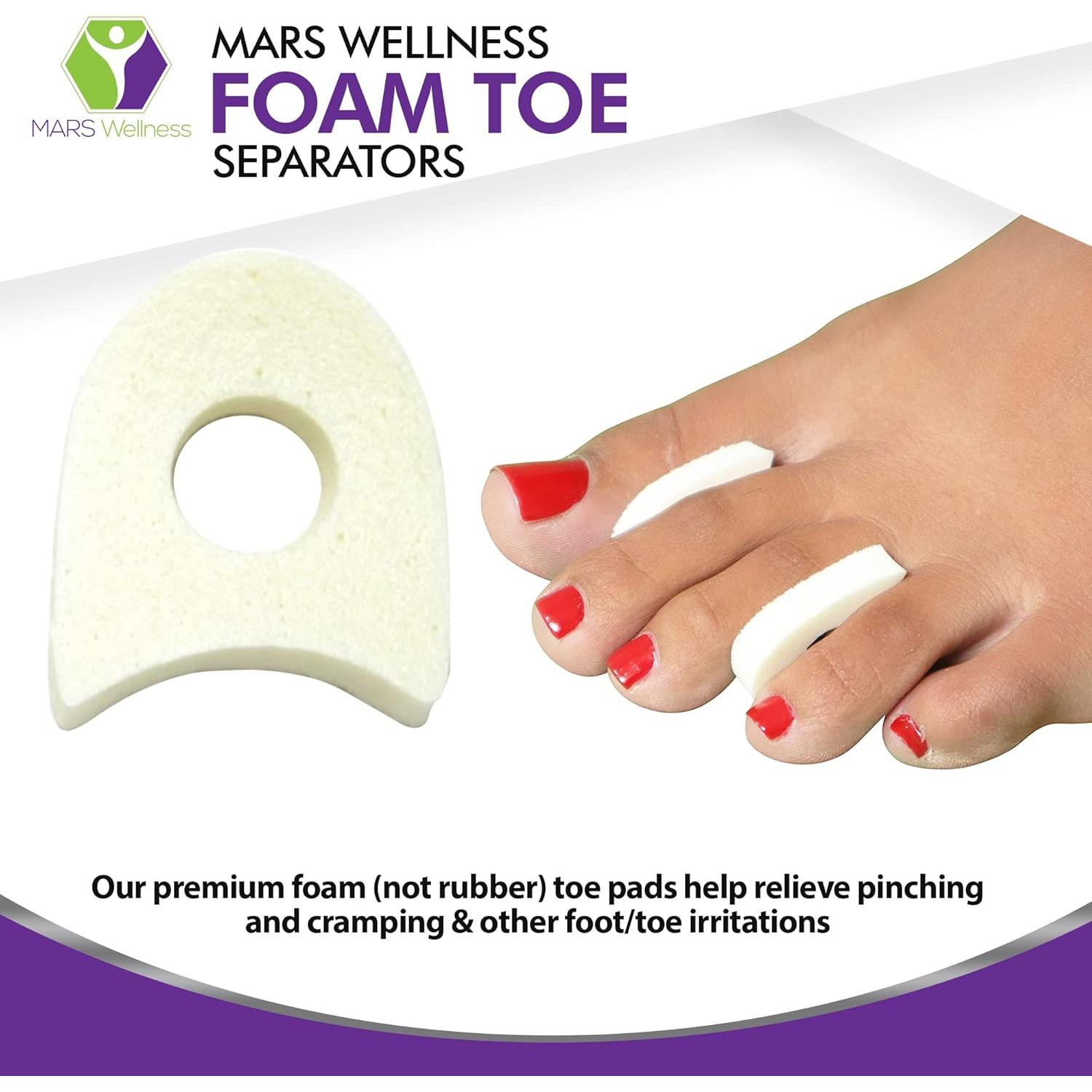 Separadores de Dedos de Espuma Premium Mars Wellness 50 Piezas