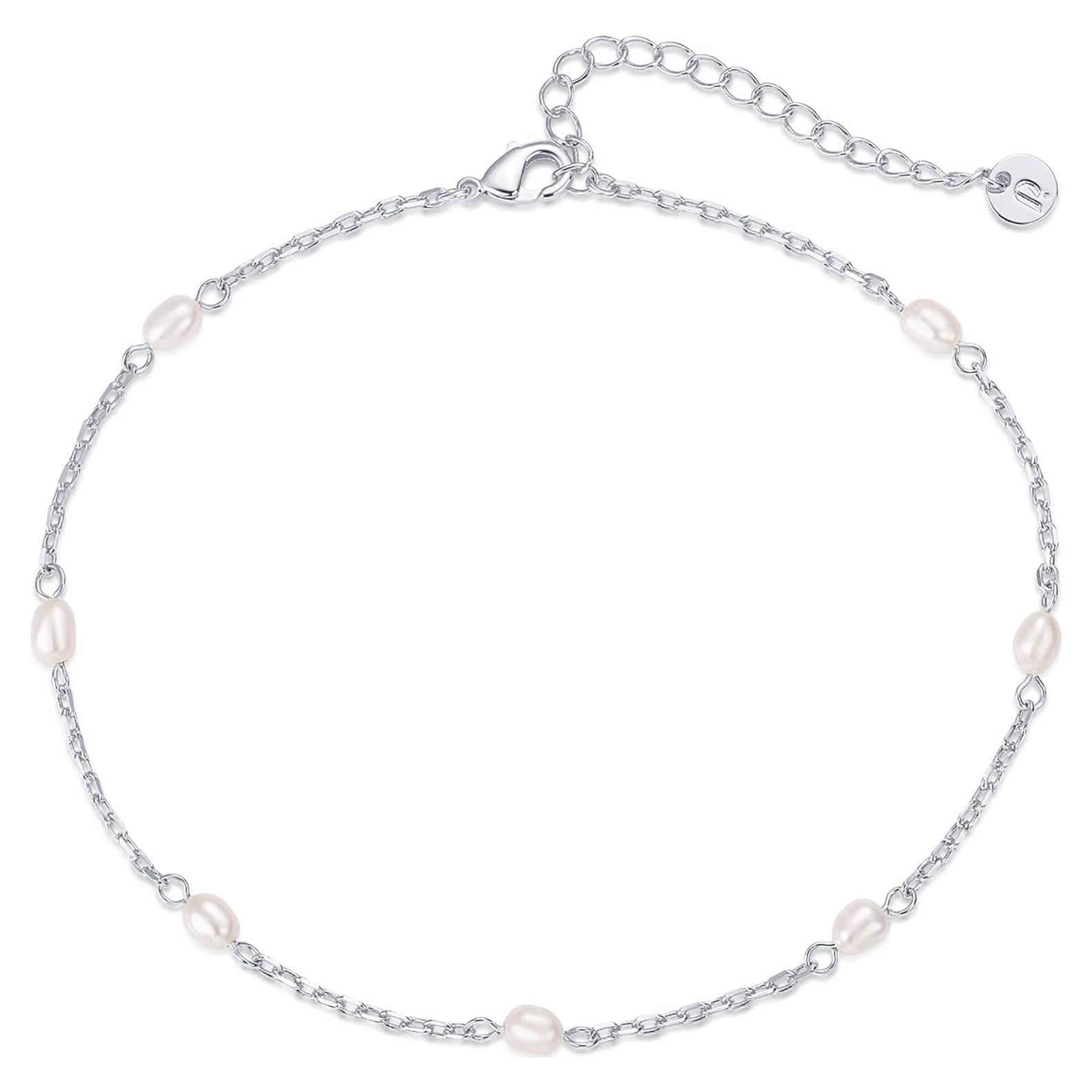 Pulsera de Tobillo PAVOI Oro 14K con Perlas y Circonitas