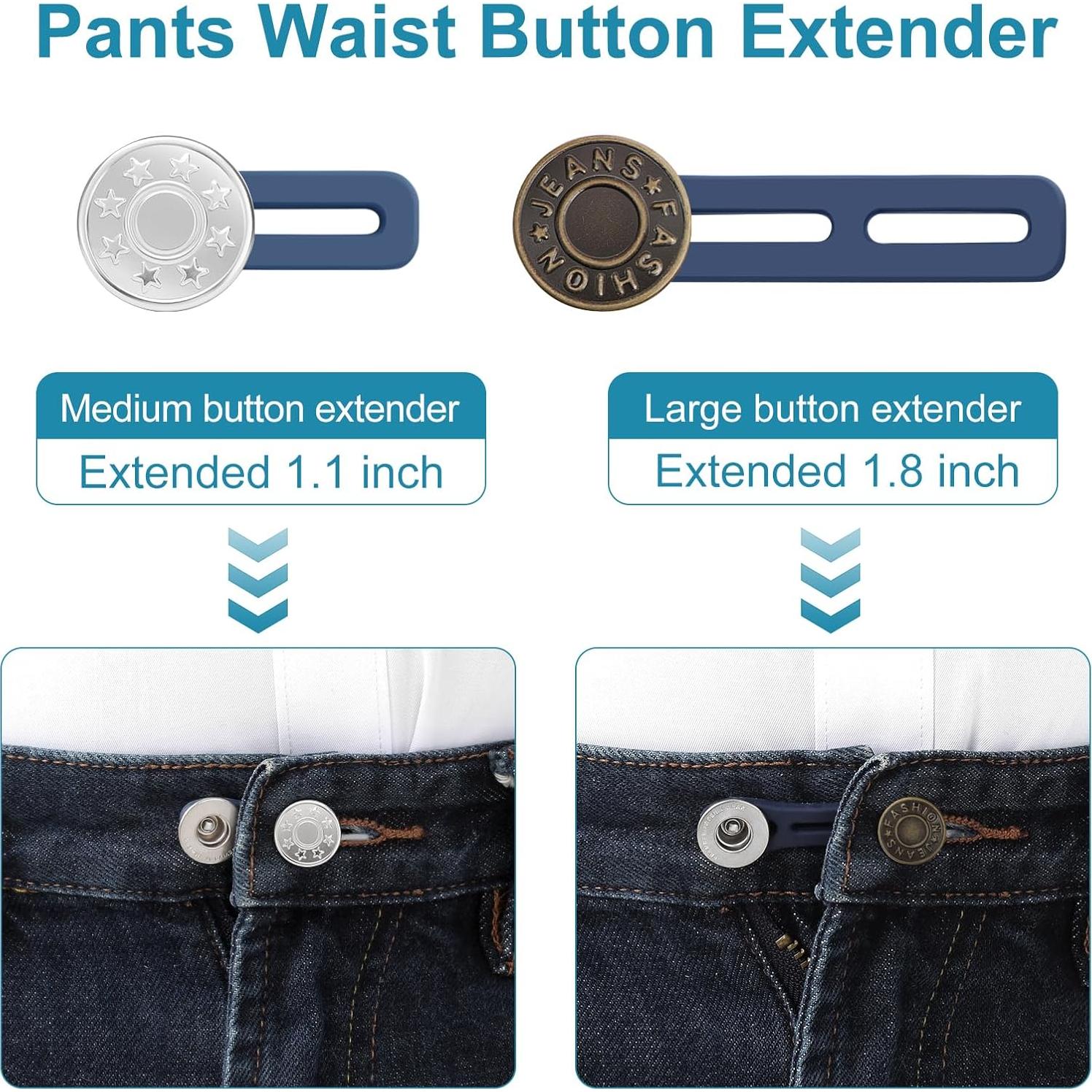 Extensores de Botón KUNTAERY 6PCS para Jeans 2.8-4.6cm